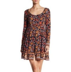 RAGA Patterned Floral Front Slit Romper Dress L